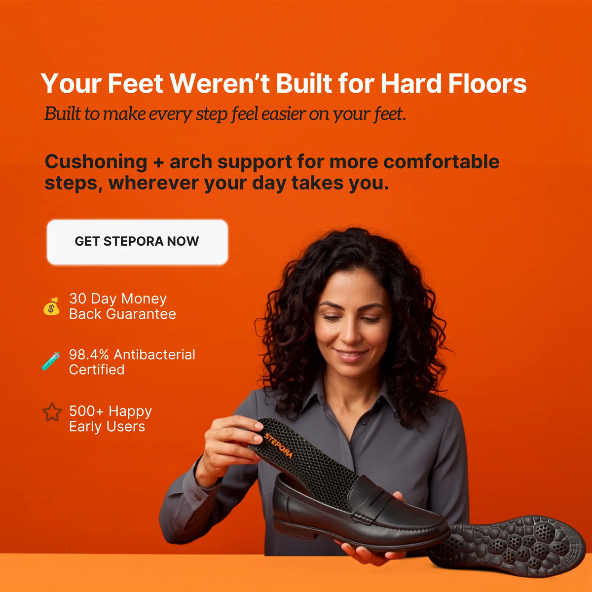 STEPORA Foot Comfort - cushioning and arch support insoles